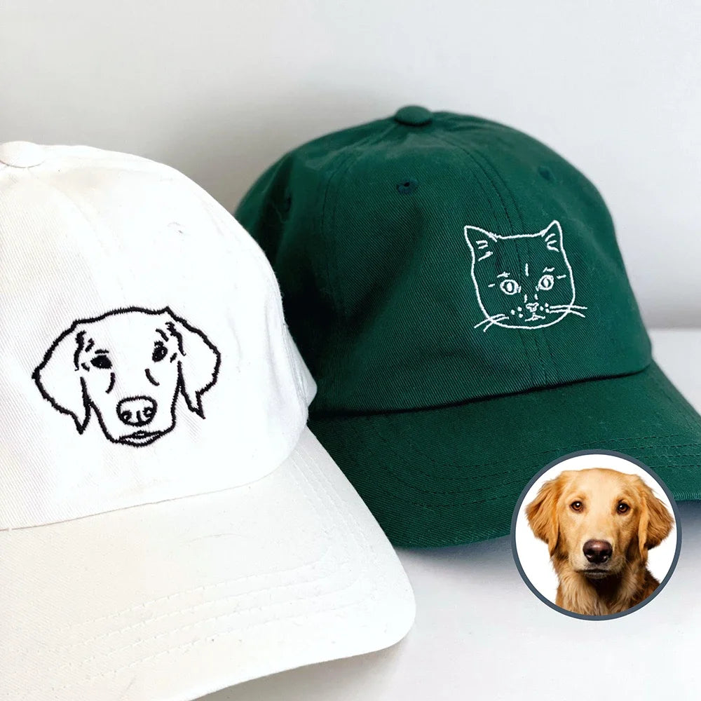 Casquette Personnalisée avec Photo Brodée de Votre Animal 2 – Cadeau Unique pour Amoureux des Animaux