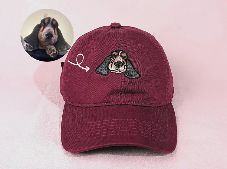 Casquette Personnalisée avec Photo Brodée de Votre Animal – Cadeau Unique pour Amoureux des Animaux