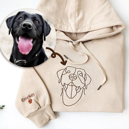 Sweat Personnalisé avec Portrait Brodé de Votre Animal Outline