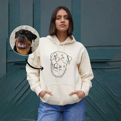 Sweat Personnalisé avec Portrait Brodé de Votre Animal Outline