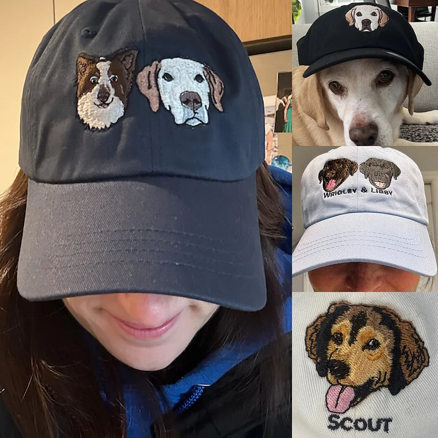 Casquette Personnalisée avec Photo Brodée de Votre Animal – Cadeau Unique pour Amoureux des Animaux