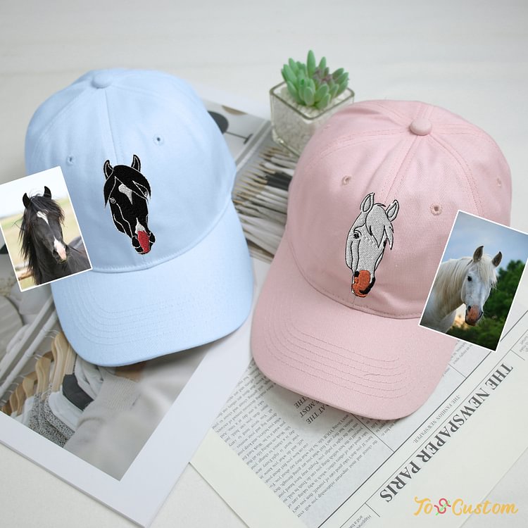 Casquette Personnalisée avec Photo Brodée de Votre Animal – Cadeau Unique pour Amoureux des Animaux