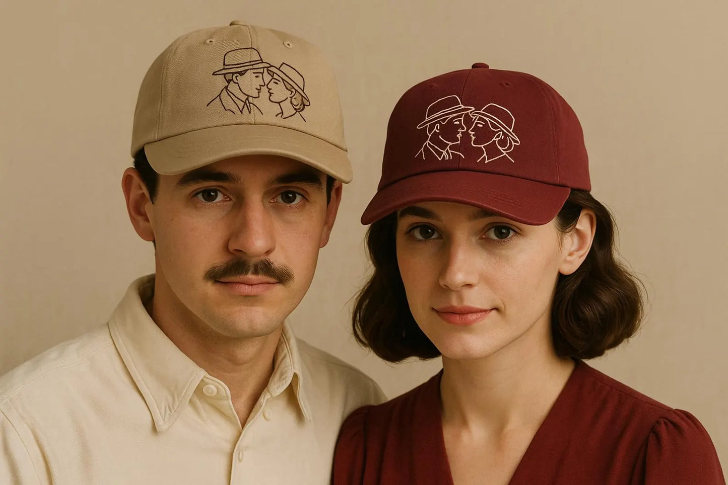 Casquette Personnalisée avec Broderie Outline – Couple & Famille